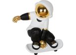 Gilde Wandobjekt, Astronaut, "Skateboard"", Kunstharz, Schwarz, Weiß, Ve 1, L. 14 Cm, B. 39 Cm, H. 45 Cm 59047"