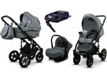BabyLux® Sky Lark | 4in1 Kinderwagen Set | Grey Flex | Kombikinderwagen | Kinderwagenset | Isofi