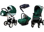BabyLux® Alu Way | 4in1 Kinderwagen Set | Bottle Green | Kombikinderwagen | Kinderwagenset | Iso