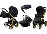 BabyLux® Color Lux | 4in1 Kinderwagen Set | Onyx | Kombikinderwagen | Kinderwagenset | Isofix-Ba