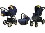 BabyLux® Gold Lux | 3in1 Kinderwagen Set | Schell | Kombikinderwagen | Kinderwagenset | Buggy +