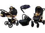 BabyLux® Largo | 4in1 Kinderwagen Set | Black Coffe | Kombikinderwagen | Kinderwagenset