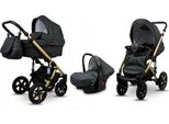 BabyLux® Sky Lark | 3in1 Kinderwagen Set | Black Flex | Kombikinderwagen | Kinderwagenset | Bugg