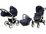 BabyLux® Largo | 3in1 Kinderwagen Set | Navy Blue Star | Kombikinderwagen | Kinderwagenset | Bug