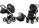 BabyLux® Sky Lark | 3in1 Kinderwagen Set | Black Flex | Kombikinderwagen | Kinderwagenset | Bugg
