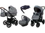 BabyLux® Optimal | 4in1 Kinderwagen Set | Grey Flex | Kombikinderwagen | Kinderwagenset
