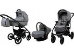 BabyLux® Largo | 3in1 Kinderwagen Set | Grey Flex | Kombikinderwagen | Kinderwagenset | Buggy +