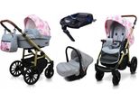 BabyLux® Aspero | 4in1 Kinderwagen Set | Peony And Pose | Kombikinderwagen | Kinderwagenset | Is