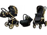 BabyLux® Color Lux | 3in1 Kinderwagen Set | Gold Jungle | Kombikinderwagen | Kinderwagenset | Bu