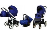 BabyLux® Color Lux | 3in1 Kinderwagen Set | Sailor Blue | Kombikinderwagen | Kinderwagenset | Bu