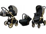 BabyLux® Color Lux | 3in1 Kinderwagen Set | Gold Grille | Kombikinderwagen | Kinderwagenset | Bu