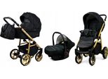 BabyLux® Color Lux | 3in1 Kinderwagen Set | Onyx | Kombikinderwagen | Kinderwagenset | Buggy + B