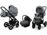 BabyLux® Sky Lark | 3in1 Kinderwagen Set | Grey Animals | Kombikinderwagen | Kinderwagenset | Bu