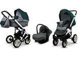 BabyLux® Sky Lark | 3in1 Kinderwagen Set | Grey Flex Green | Kombikinderwagen | Kinderwagenset |