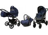 BabyLux® Largo | 3in1 Kinderwagen Set | Navy Blue Star | Kombikinderwagen | Kinderwagenset | Bug