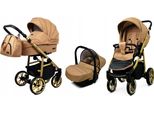 BabyLux® Color Lux | 3in1 Kinderwagen Set | Sand Pearl | Kombikinderwagen | Kinderwagenset | Bug