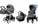 BabyLux® Color Lux | 3in1 Kinderwagen Set | Grey Flex | Kombikinderwagen | Kinderwagenset | Bugg