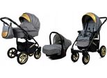 BabyLux® Gold Lux | 3in1 Kinderwagen Set | Flaxen | Kombikinderwagen | Kinderwagenset | Buggy +