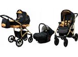 BabyLux® Largo | 3in1 Kinderwagen Set | Gold Star | Kombikinderwagen | Kinderwagenset | Buggy +