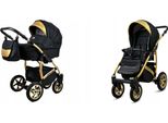 BabyLux® Gold Lux | 2in1 Kinderwagen Set | Onyx | Kombikinderwagen | Kinderwagenset | Buggy + Ba