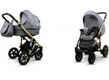 BabyLux® Sky Lark | 2in1 Kinderwagen Set | Grey Animals | Kombikinderwagen | Kinderwagenset | Bu