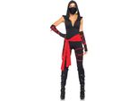 Costume Da Donna Sexy Ninja Asia Nero-Rosso - S
