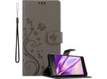 Cadorabo Cover Per Sony Xperia XZ1 Cover Protettiva In Grigio Cover Protettiva Cover Telefono Cellulare Cover Fiori Custodia Fiore