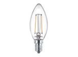Philips Lampadina Led Candela E14 25W Equivalente Bianco Caldo 2700K Trasparente Filamento