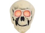 Scheletro Teschio Spaventoso Decorazione Halloween Party Prop Horror Realistico Teschio Figura Atmosfera Inquietante Spettrale Accessori Scenario Cimitero, Colore: Beige