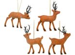 Decorazione Per Albero Di Natale In Plastica / Cervo Di Velluto 13Cm Marrone 1 Pezzo Assortito