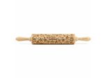 Folkroll Rullo Per Pasticceria Merry Christmas, Grande, 43 Cm, Mattarello, Rullo Per Goffratura, Modello, Motivo, Rullo, Legno Di Faggio, 334935