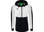 Erima Six Wings - Giacca Da Allenamento Con Cappuccio Donna - Nero / Bianco
