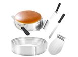 Tolletour Set Per Torte 4 Pezzi In Acciaio Inox - Sollevatore Per Torte Taglierino Per Base Torta - Sollevatore Per Base Torta Coltello Per Torta Anello 23-30Cm