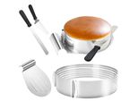 Yakimz Set Torta Sollevatore 4 Pezzi Torta Sollevatore In Acciaio Inox Torta Taglierina- 23-30Cm Diametro Torta Anello Torta Taglierina Aiuto Di Taglio Per La Cucina Cottura E Decorazione