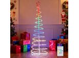 1.8M Led Spirale Albero Di Natale Rgb Dimmable Spirale Albero Di Natale Pieghevole Con Telecomando Per Indoor Party Decorazione Di Natale