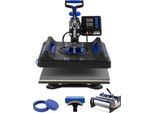 Pressa Termica Vevor, 15 X 15 Pollici, Macchina Per Il Trasferimento Di Calore 5 In 1 Con Pressa Per Tumbler Da 30 Once, Pressa Digitale Per Magliette Con Rotazione A 360°, Rivestimento In Teflon, Nero+Blu