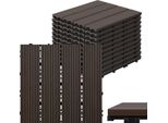 Tolletour Wpc 11X Piastrelle Per Terrazze In Legno á 30 X 30 X 2,2 Cm, Marrone Scuro, 1M² Piastrelle Wpc A Incastro, Piastrelle Per Balconi Resistenti Alle Intemperie