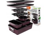 Set Di Tortiere Nutrichef - Set Di Teglie Antiaderenti Impilabili - Sicure In Forno Fino A 232°C - Tortiere Rotonde, Tortiere Per Pagnotte, Tortiere Per Muffin E Tortiere A Vassoio