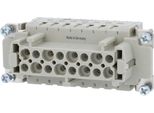 09330162748 Harting Han 16ES Inserto Per Presa A Pressione (F) Collegamento Con Morsetto A Gabbia A Pressione, 16 Pin+Pe 500V, 16A - 1 Pezzo