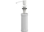 Quadron Dispenser Sapone Bianco Mat 350Ml Dispenser Liquido Per Lavastoviglie, Dispenser Sapone Ricaricabile In Metallo, Dispenser Adatto Per Cucina, Sapone Per Mani, Shampoo