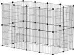 Recinto Da Esterno Per Conigli, Recinto Per Piccoli Animali, Recinto Per Porcellini D'india, Recinto Per Piccoli Animali In Acciaio, Recinto A Rete Con Porta, Interno, 120 X 60 X 80 Cm, Nero