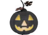 Zucca Di Halloween Con Luce Decorazione Nera Stile Vintage Mistico Autunno Decorazione Artistica Spaventosa Figura Spaventosa Decorazione Per Halloween 20Cm, Colore: Nero