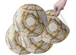 Hubdeco Tovagliette Protettive Durevoli Per Il Tavolo Da Pranzo - Set Di 4 Tovagliette In Vinile Lavabili - Tovagliette Per La Cucina - Tovaglietta - Tovagliette Lavabili - 36 X 36 Cm - Trunk Gold Modern