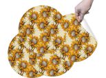 Hubdeco Tovagliette Protettive Durevoli Per Il Tavolo Da Pranzo - Set Di 4 Tovagliette In Vinile Lavabili - Tovagliette Per La Cucina - Tovaglietta - Tovagliette Lavabili - 36 X 36 Cm - Girasoli
