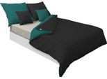 Biancheria Da Letto In Raso 140X200 Double Face Nero E Verde
