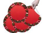 Hubdeco Tovagliette Protettive Durevoli Per Il Tavolo Da Pranzo - Set Di 4 Tovagliette In Vinile Lavabili - Tovagliette Per La Cucina - Tovaglietta - Tovagliette Lavabili - 36 X 36 Cm - Natale