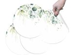 Hubdeco Tovagliette Protettive Durevoli Per Il Tavolo Da Pranzo - Set Di 4 Tovagliette In Vinile Lavabili - Tovagliette Per La Cucina - Tovaglietta - Tovagliette Lavabili - 36 X 36 Cm - Foglie Verdi