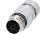 Connettore Femmina M17 Connessione A Crimpare Con Pin Dritto, Numero Di Poli 3+5+PE Uscita Cavo Dritto, Campo Di Serraggio 8,0Mm - 10,0Mm