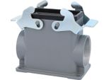 04300100274 Harting Han 10B Custodia A Base Alta, Uscita Cavi Laterale 2Xm40, Con 2 Traverse M40 A Vite