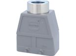 05300100462 Harting Han 10B Gommino Alto, Uscita Cavo Diritto 1Xm25, Per 2 Staffe (Sulla Parte Inferiore) Pressacavo M25